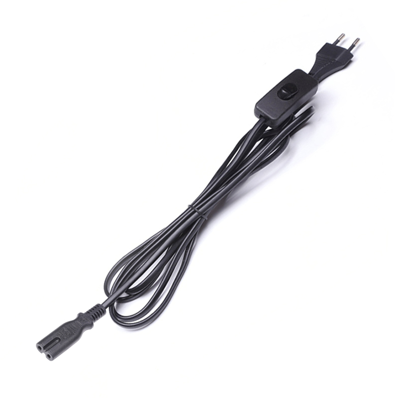 歐標(biāo)兩芯扁頭帶303開關(guān)8字尾電源線